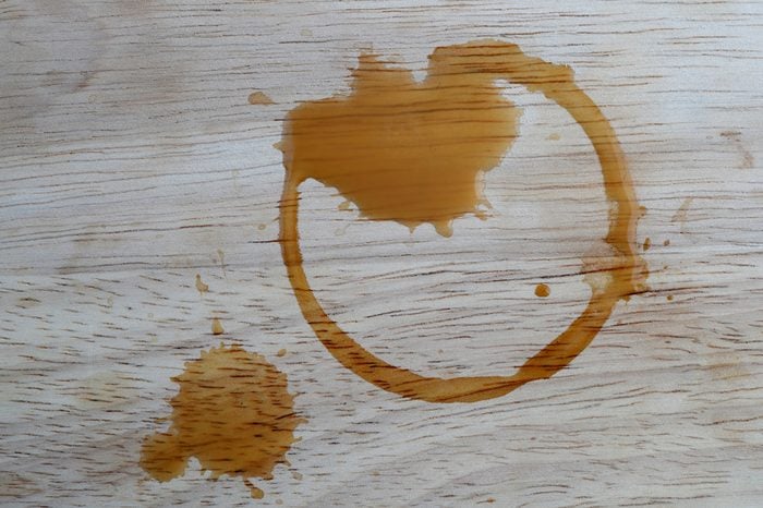 coffee stains on wooden background