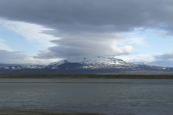 Lenticular Clouds over Mount Hekla in Iceland