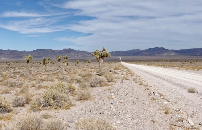 Unpaved road leading to Area 51, Nevada