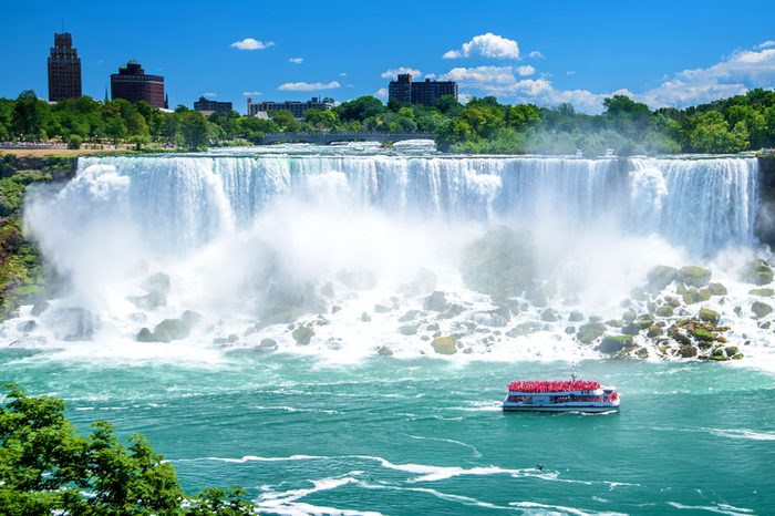 Beautiful Niagara Falls on a clear sunny day. Niagara, Canada