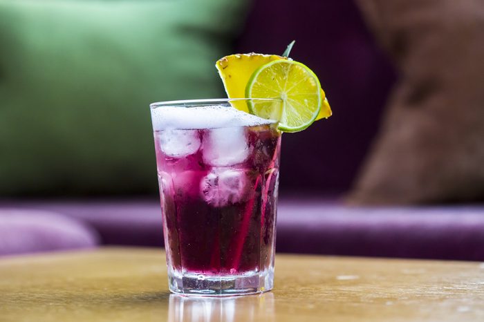 Summer purple water soda drink, Woo-woo cocktail