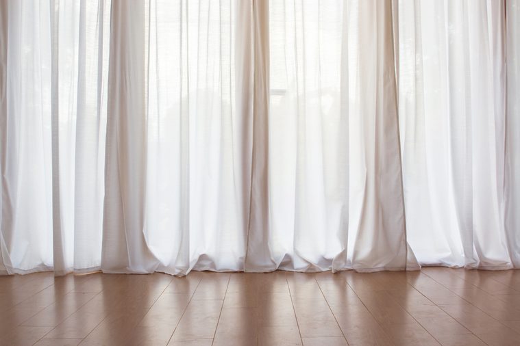 White curtain interior decoration.