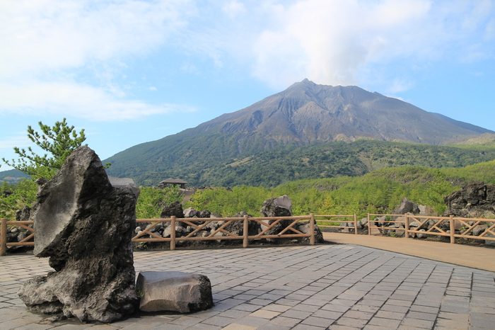 Sakurajima landscape view from Arimura Lava Lookout.