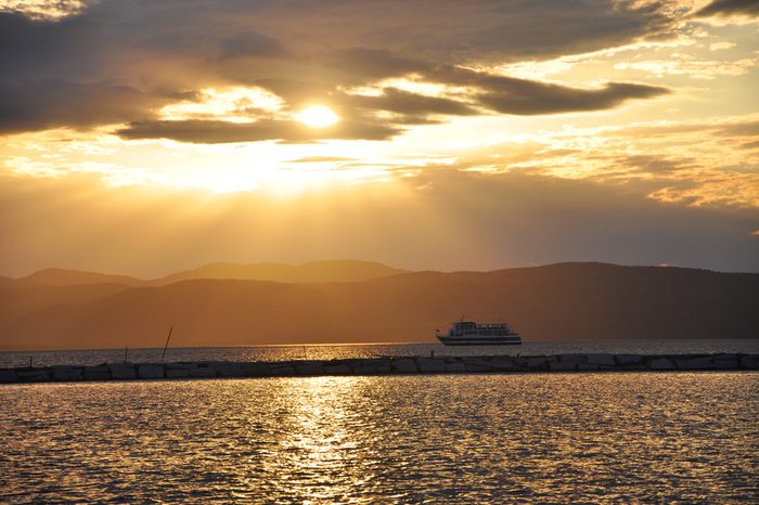 Sunset and Cruise in Lake Champlain, Burlington, Vermont, USA
