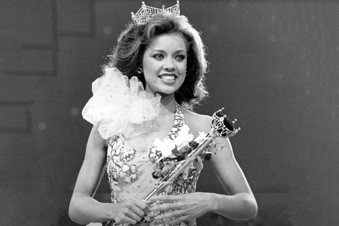 Williams Vanessa Williams, representing New York State, is shown during her coronation walk holding the scepter after she is crowned Miss America 1984 at the Miss America Pageant in Atlantic City, N.J., on . Williams, of Syracuse, is the first African American to win the competition
