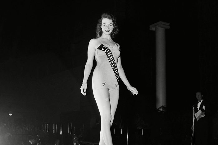 Renee Dianne Roy, Miss Connecticut, appears in bathing suit during preliminary event, of Miss America pageant on at Atlantic City, N.J
