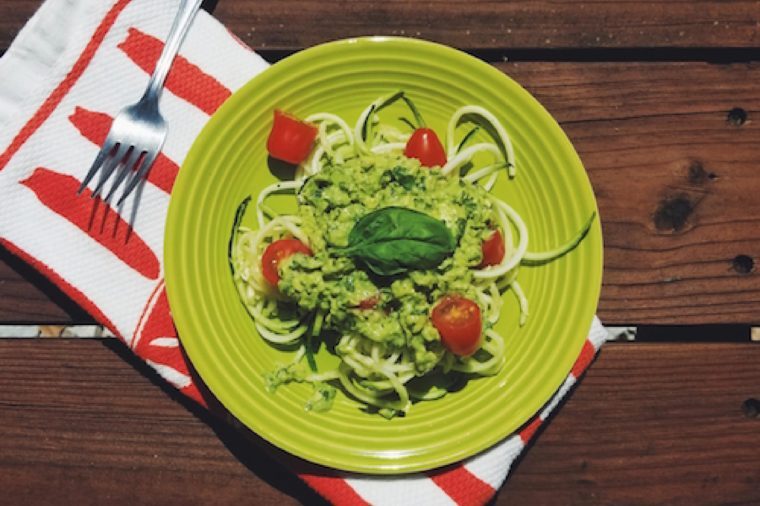 zoodles with avocado sauce