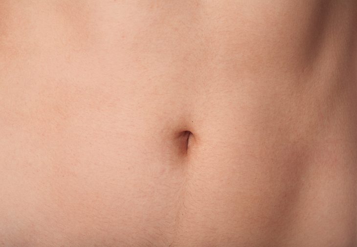 Macro of the belly button, healthy skin, patient ready for surgery operation