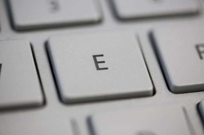 Letters of the alphabet on a Keyboard, E