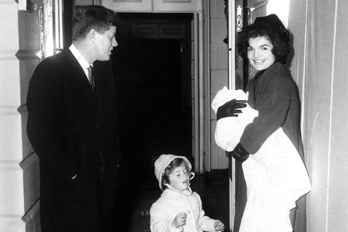 The Kennedys at the White House, 04 February 1961; Washington, D. C., White House, South Entrance