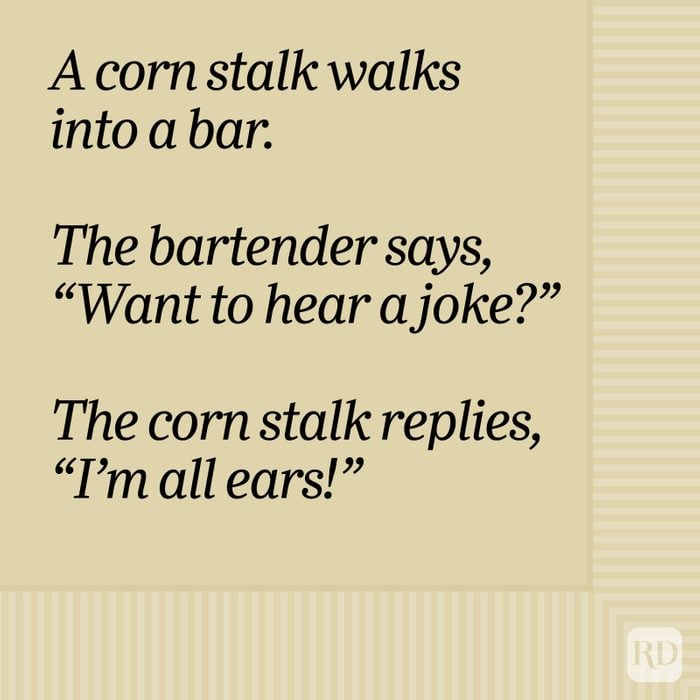 A Corn Stalk Walks Into A Bar Bar Joke