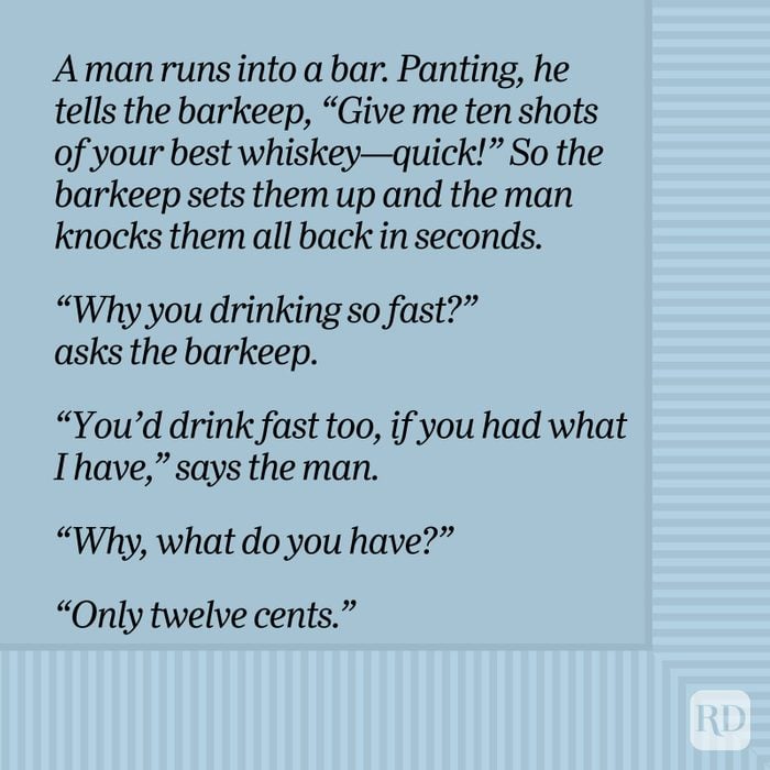 A Man Runs Into A Bar Bar Joke