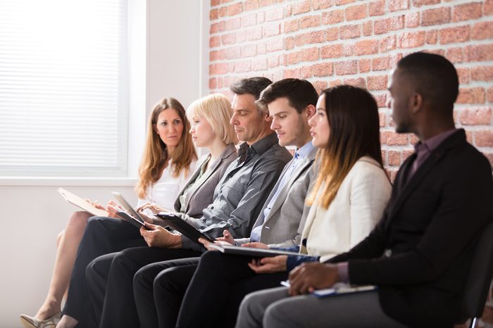 Group Of Diverse People Waiting For Job Interview In Office