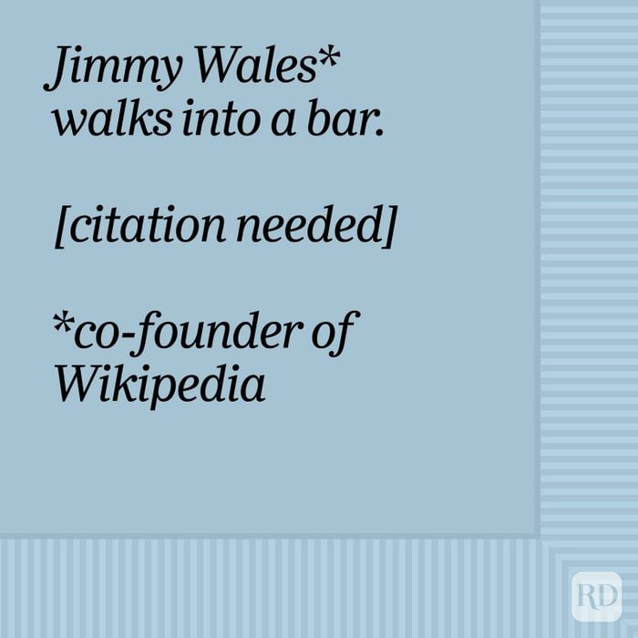 Jimmy Wales Walks Into A Bar Bar Joke