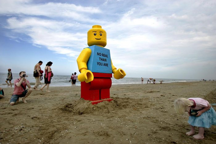 A Huge Lego-doll of About 2 5 Meters Stands at the Beach of Zandvoort the Netherlands 07 August 2007 Owners of a Beachpub Discovered the Toy This Morning Nobody Knows where the Toy Comes From the Danish Legoland Says They Do not Miss the Lego Piece Netherlands Zandvoort