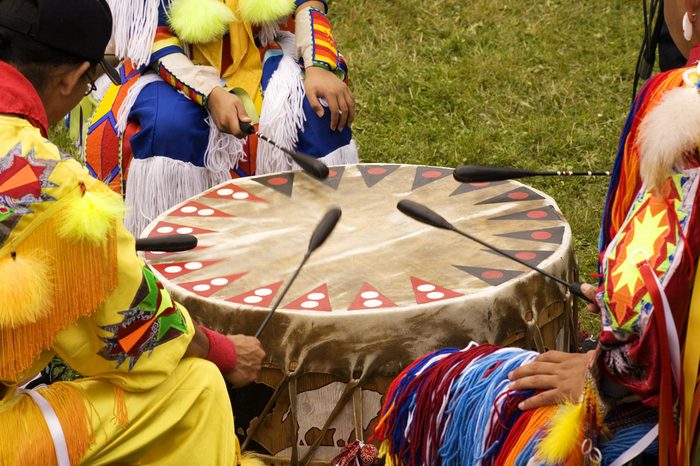 Indians Drumming at a Pow Wow