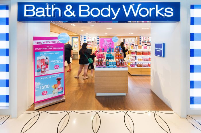 BANGKOK - MARCH 17, 2016: Unidentified people choose goods at the Bath and Body Works store in the Siam Center. It was built in 1973 and was one of Bangkoks first shopping malls.