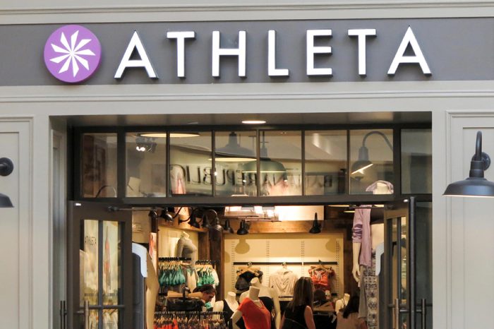 DENVER, USA - JUNE 25, 2014: Detail of Athleta store in Denver. Athleta designs athletic clothing for active women and is founded at 1998.