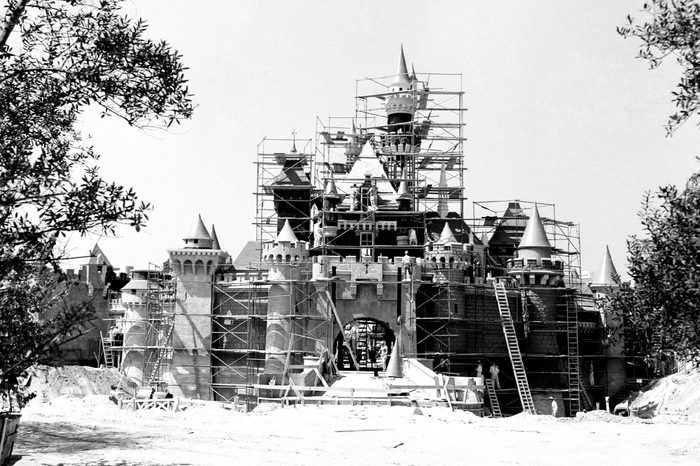 Disneyland - Sleeping Beauty Castle under construction - 1955.