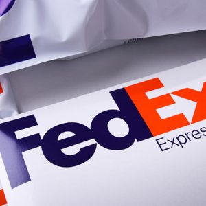 POZNAN, POL - APR 26, 2018: Envelopes and parcels of FedEx, an American multinational courier delivery services company headquartered in Memphis, Tennessee.