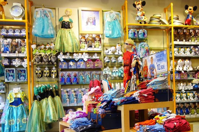 Rome, Italy - July, 2015: Disney store indoor shopping mall