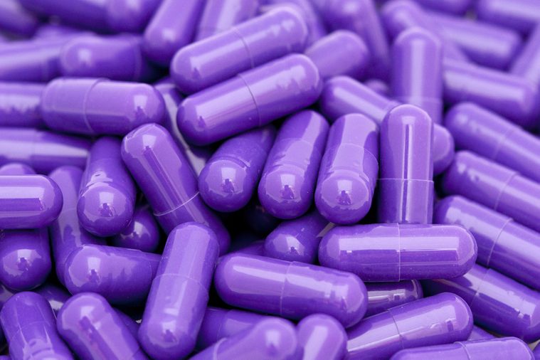 purple colored pills