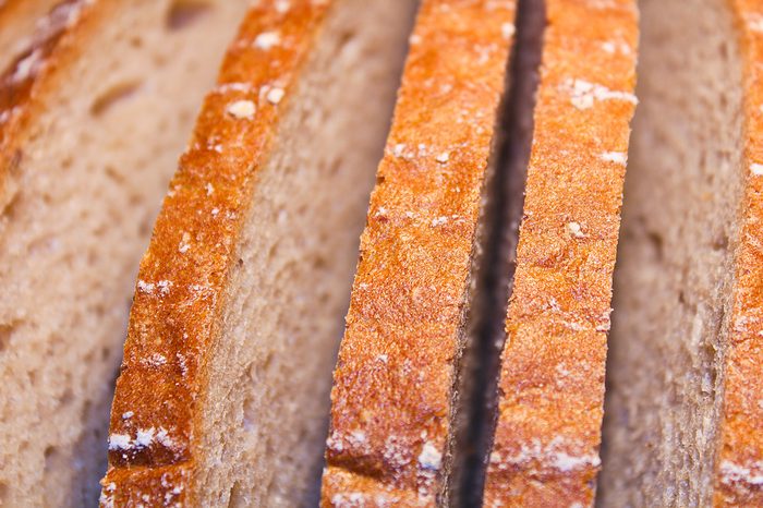 Slice of bread, close up texture photo