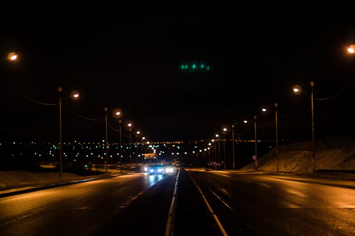 UFO over the road