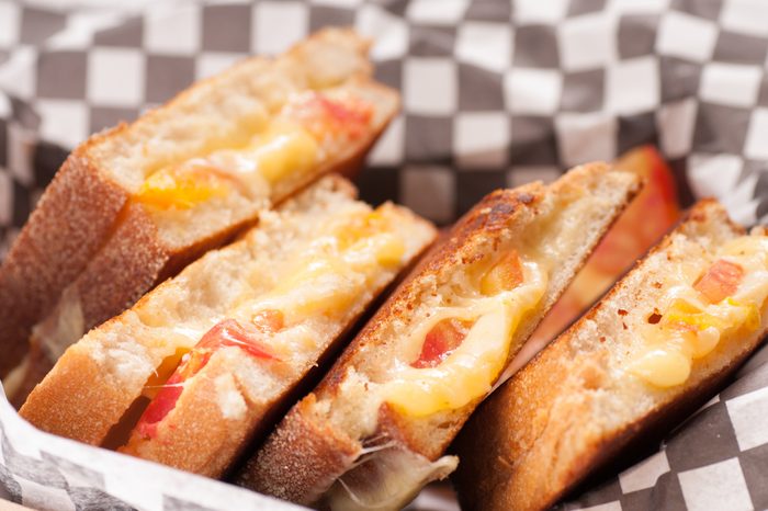 food truck sandwich of grilled cheese and heirloom tomato