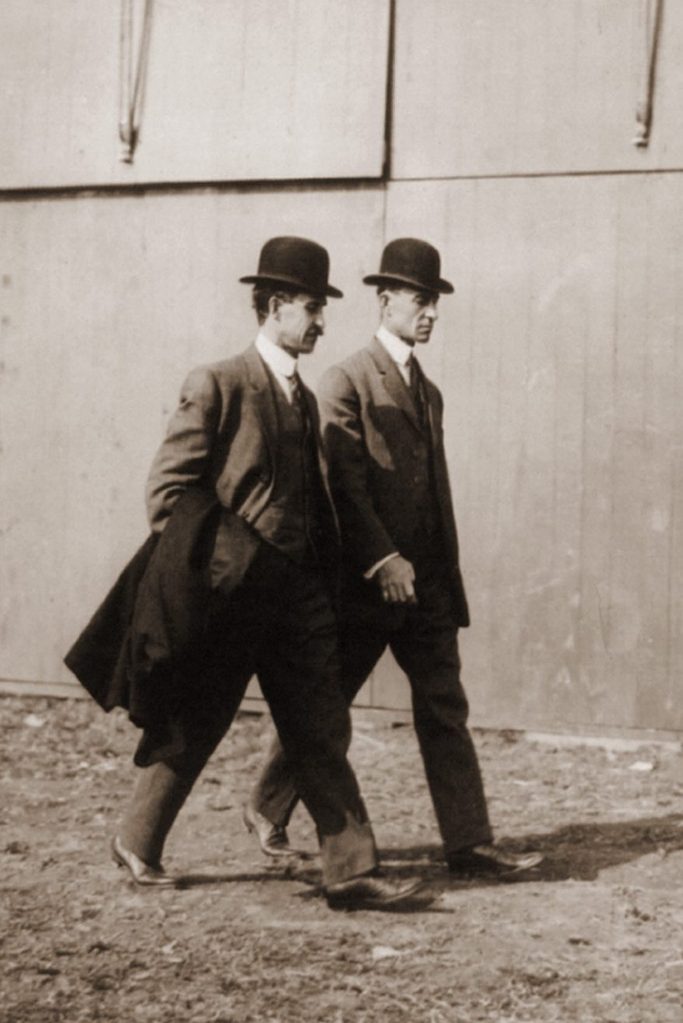 Mandatory Credit: Photo by Everett/Shutterstock (10278350a) The Wright brothers at the International Aviation Tournament Belmont Park Long Island N.Y. Oct. 1910. Historical Collection