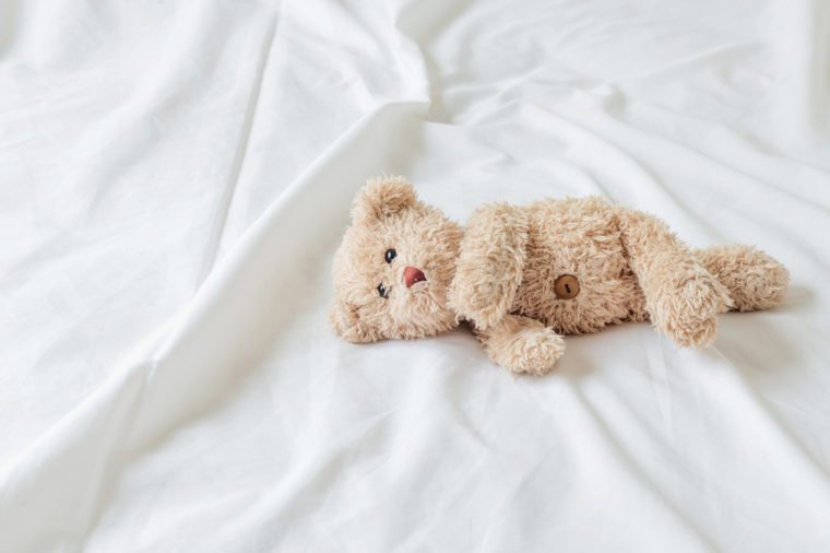 Teddy Bear lying in the bed / Teddy bear