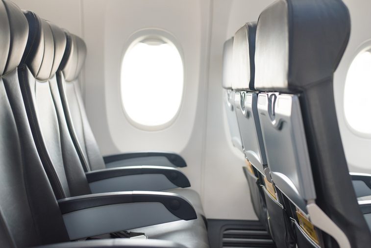 seat rows in an airplane cabin