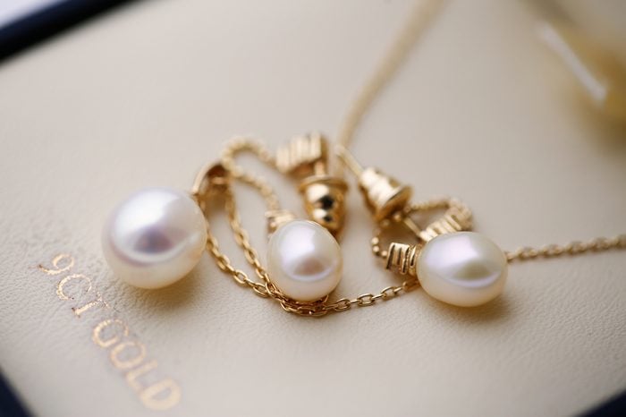 Beautiful pearls of bride's jewelry