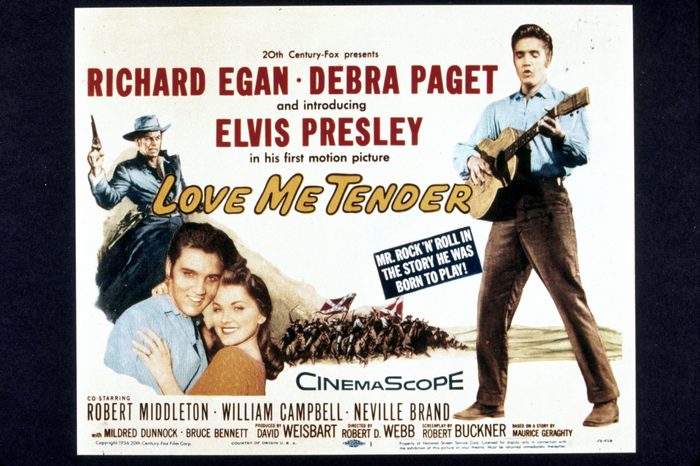 FILM STILLS OF 'LOVE ME TENDER' WITH 1956, ELVIS PRESLEY, ROBERT D WEBB, POSTER ART IN 1956 VARIOUS