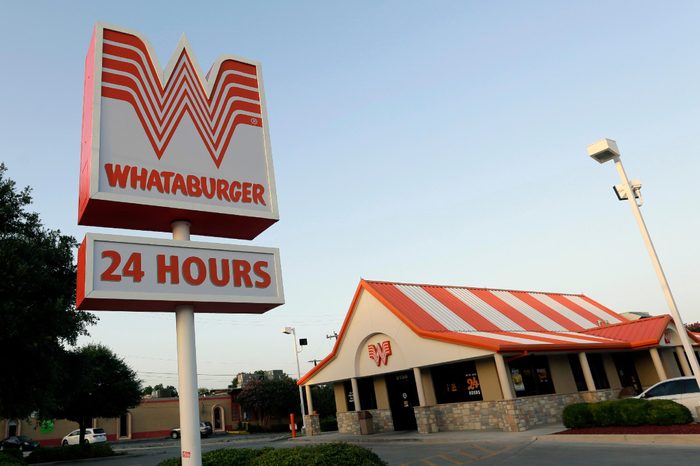 This photo shows a Whataburger restaurant in San Antonio, Texas. The iconic Texas restaurant chain will not allow the open carrying of guns on its properties, taking a stand against a new law legalizing the practice