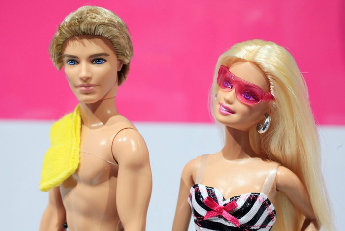 Mandatory Credit: Photo by Mark Lennihan/AP/Shutterstock (6295477d) Barbie and Ken dolls from Mattel are displayed at the American International Toy Fair, in New York Toy Fair Mattel, New York, USA