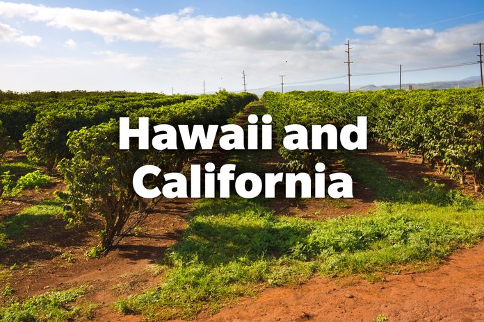 Hawaii and California