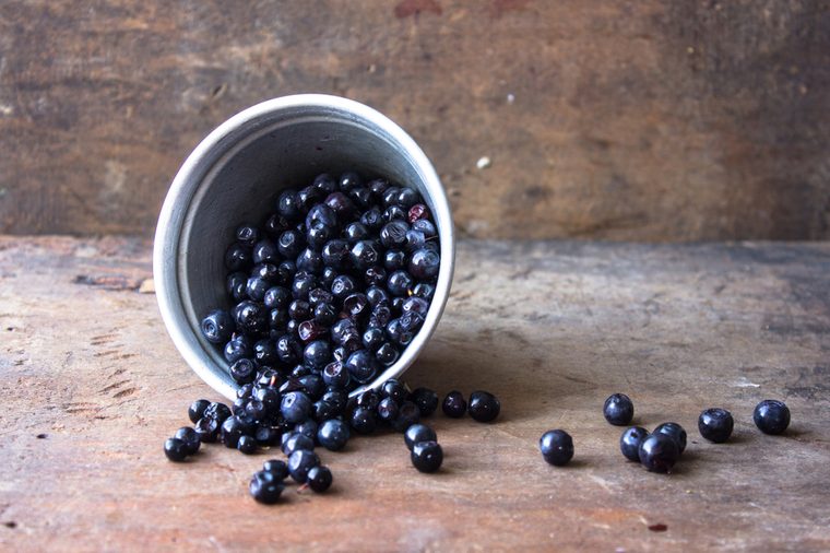 little wild blueberry in cup