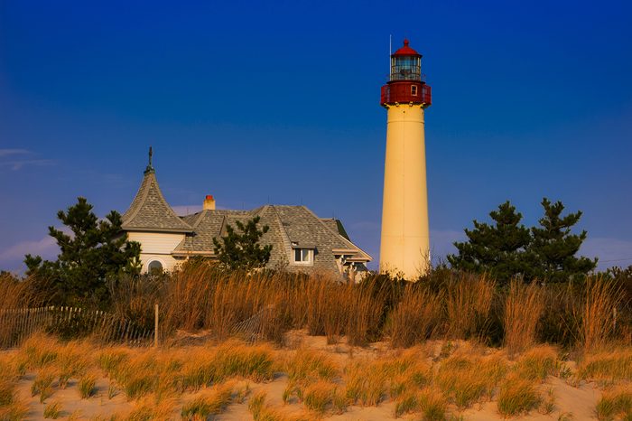 Evening light on the Cape May Point Lighthouse, Cape May, New Jersey