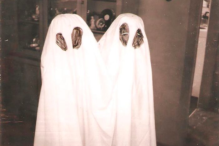 Bill Herzog's son, Don, in a two-headed ghost costume