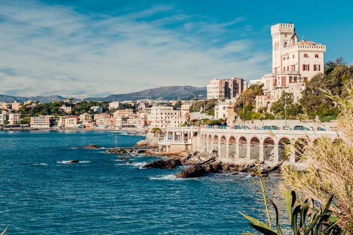 View of Genoa, port city in northern Italy