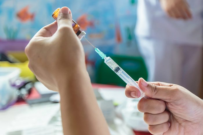injecting injection vaccine medicine flu