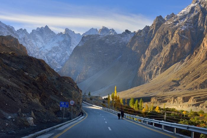 Karakorum highway. Autumn season in Northern Pakistan.