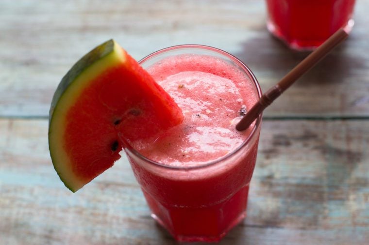 sweet watermelon drink in glasses