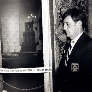 A security guard stands outside the Dutch Room of the Isabella Stewart Gardner Museum in Boston, where robbers stole more than a dozen works of art by Rembrandt, Vermeer, Degas, Manet and others, in an early morning robbery March 18, 1990. The FBI said, it believes it knows the identities of the thieves who stole the art. Richard DesLauriers, the FBI's special agent in charge in Boston, says the thieves belong to a criminal organization based in New England the mid-Atlantic states Art Heist Mystery, Boston, USA