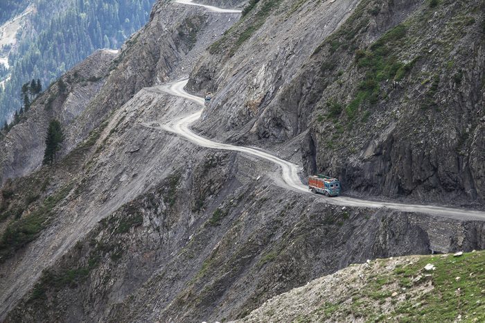 Zojila Pass is a dangerous road between Leh-Srinagar in Jammu and Kashmir, India