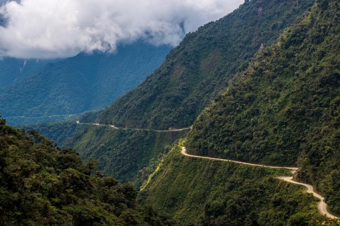 The Death Road is one of the most dangerous roads in the world. The North Yungas Road in Bolivia, leads from La Paz to Coroico and is popular for travellers to brave the danger and cycle down. 