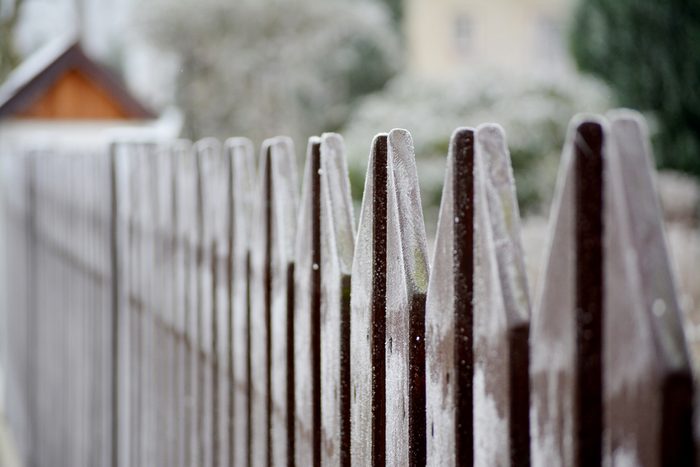 winter fence, white fence, cold, snow, frozen