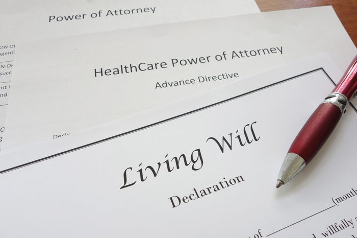 Living Will, HealthCare, and Power of Attorney documents 