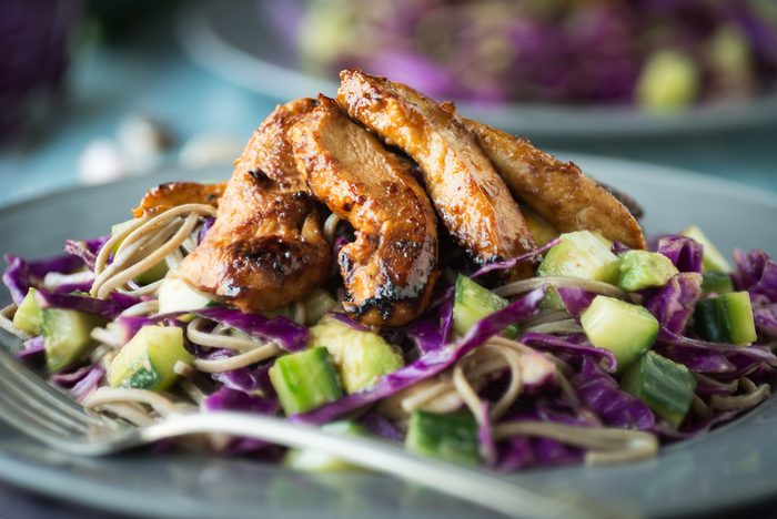 Cold Thai Chicken Cabbage Salad with Soba